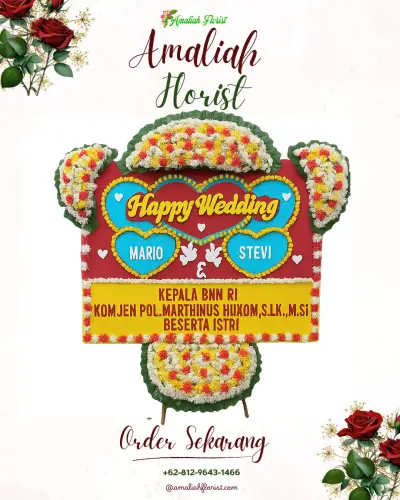 Karangan Papan Bunga Pernikahan di Mekarwangi/sukatani
